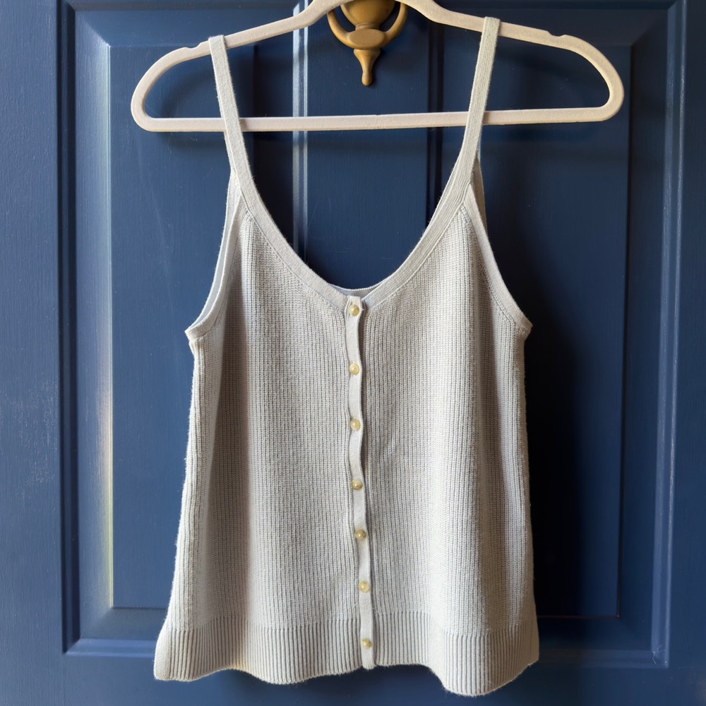 Abercrombie & Fitch bnwt {small} light blue-grey button-up knit tank